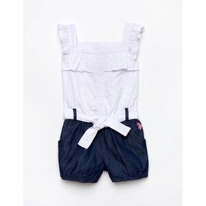 [U.S. Polo Assn.] Girls Eyelet Romper
